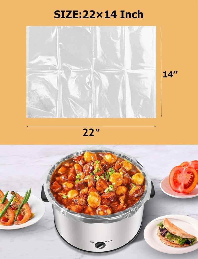 OOFLAYE 40 Counts Slow Cooker Liners and Cooking Bags, Extra Large Size Fits 6-10QT Pot, 14"x 22", BPA Free, Suitable for Oval & Round Pot -2 Pack - Image 3